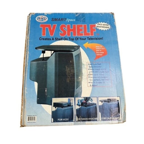 Vintage TV Monitor Top Shelf Smart Space Saver Rare Great For VCR 201712 NIB NOS - Picture 1 of 7